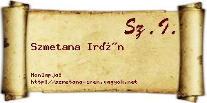 Szmetana Irén névjegykártya